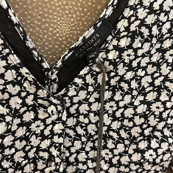 🔥🔥🔥NEW All Saints Ivey Floral Split Sleeve Mini Dress - Picture 8 of 13